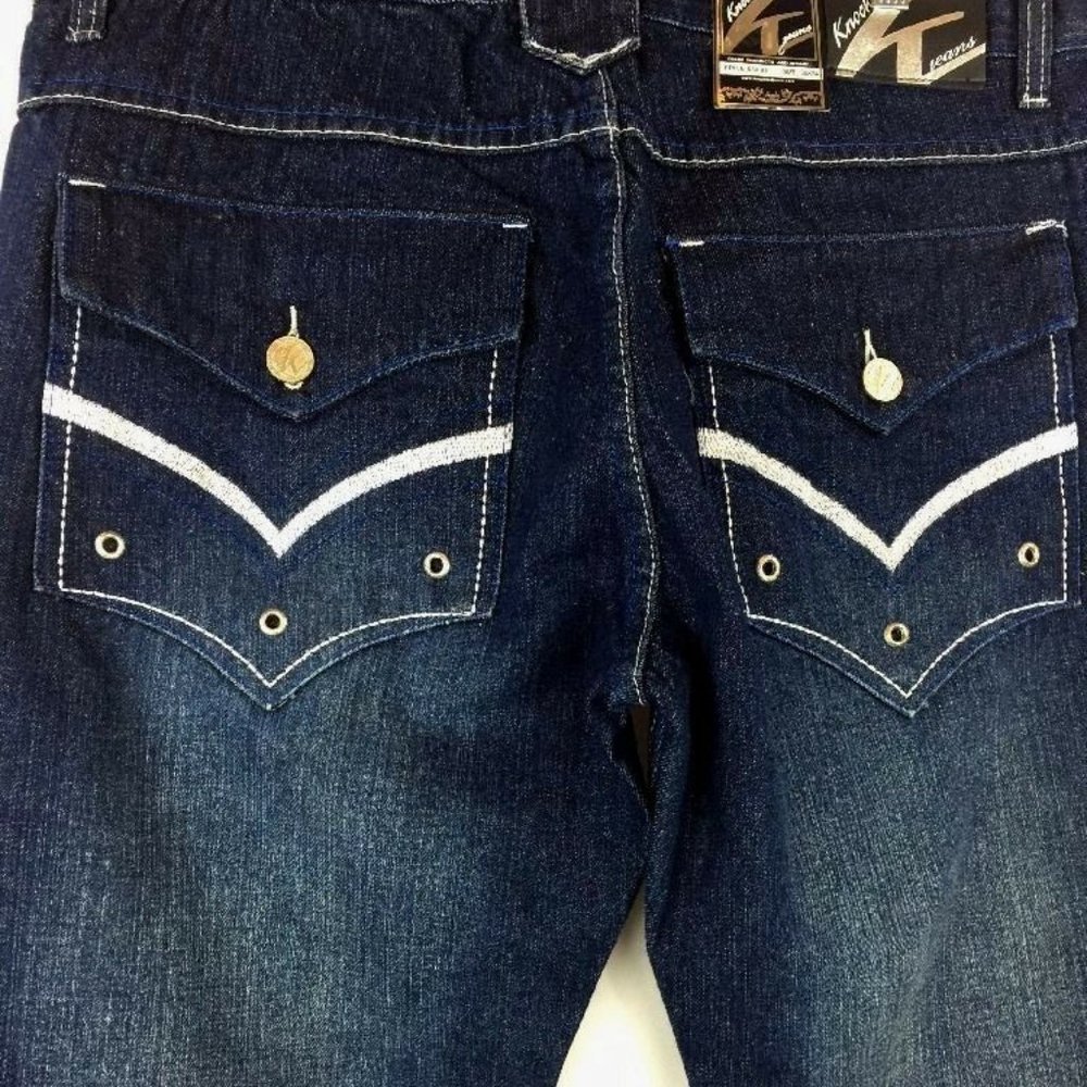 Knockout Jeans Men's Blue with White Stitching 100% Cotton Size 36" x 34"